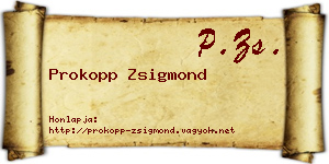 Prokopp Zsigmond névjegykártya