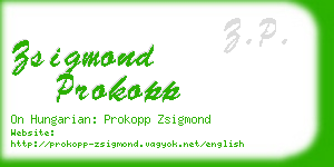 zsigmond prokopp business card